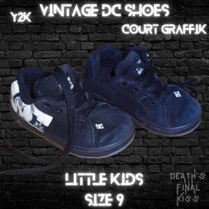 DC Shoes Court Graffik black suede grey white camo skate sneakers preschool 9